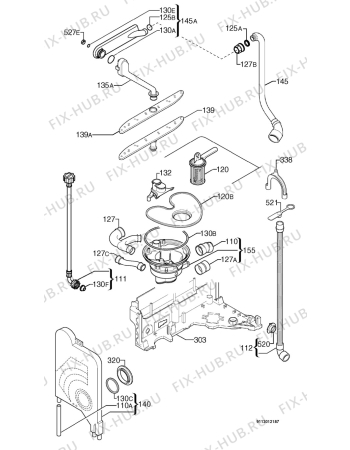 Взрыв-схема посудомоечной машины Zanussi Electrolux ZSF4123 - Схема узла Hydraulic System 272